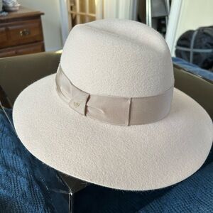 Borsalino Very pale pinkish Fedora Hat with Ribbon
